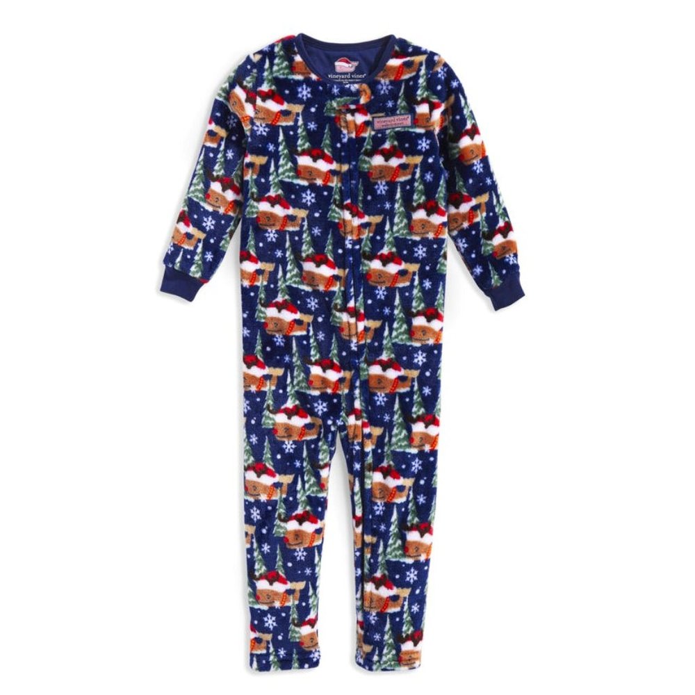 Vineyard Vines Baby Santa Whale High Pile One Piece Pajama